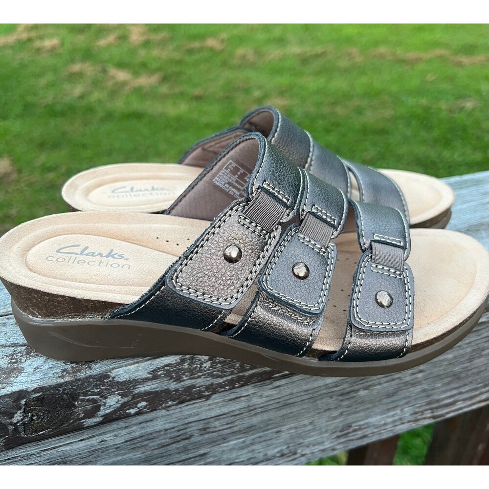 Clarks Calenne Lily Sandals Women's US 8 Bronze Multi Leather Slide Comfort